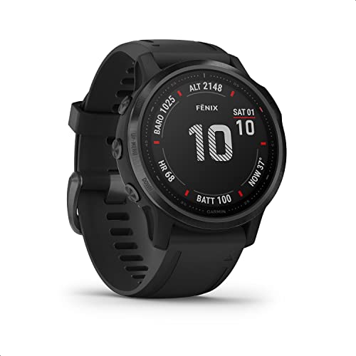 Garmin fenix 6S PRO – schlanke GPS-Multisport-Smartwatch mit 1,2 Zoll Display, vorinstallierten Europakarten, Garmin Music und Garmin Pay. Wasserdicht bis 10 ATM und bis zu 9 Tage Akkulaufzeit