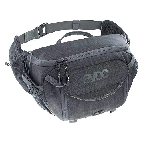 EVOC HIP PACK CAPTURE 7 Hüfttasche Bauchtasche für Kompakt-System-Kameras (7L Fassungsvermögen, verstellbarer Hüftgurt, AIRFLOW CONTACT SYSTEM, VENTI FLAP-System, Hüftgurttaschen), Carbon Grau meliert
