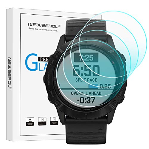 NEWZEROL 4 stück Schutzfolie Kompatibel für Garmin Fenix 6X Pro Sapphire/Solar Edition 51mm Ausführung/Galaxy Watch4 44mm Ausführung DisplayGlasschutz