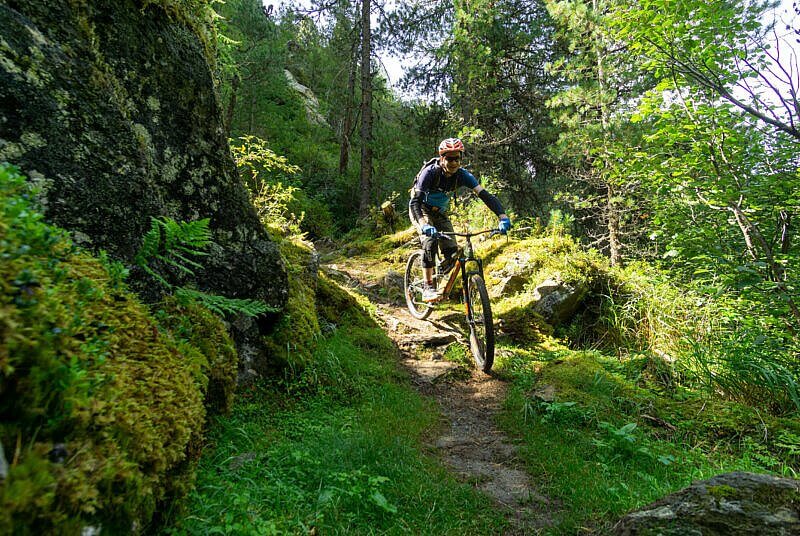 Abfahrt auf dem Jägers Notweg Trail