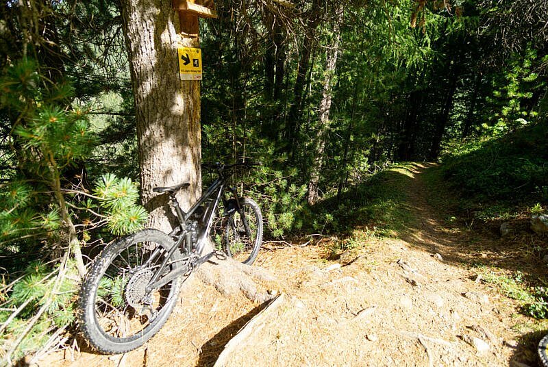 Einstieg zum Jägers Notweg Trail in Sölden